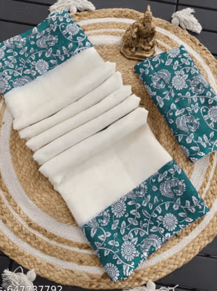 Soft linen cotton sarees with heavy digital print and blouse