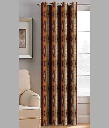 BELLA TRUE Abstract Printed Semi-Transparent Eyelet Curtain 7 ft ( Pack of 1 ) - Multicolor