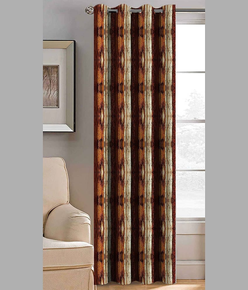 BELLA TRUE Abstract Printed Semi-Transparent Eyelet Curtain 7 ft ( Pack of 1 ) - Multicolor