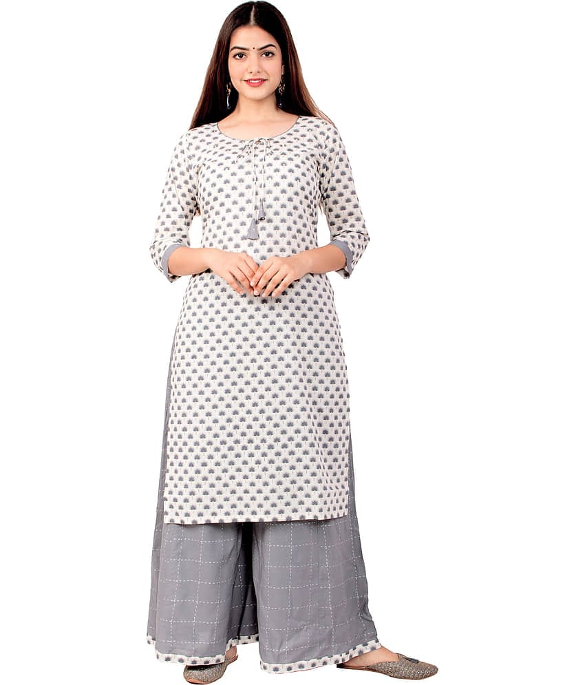 miravan Cotton Kurti With Palazzo - Stitched Suit
