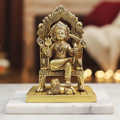 Traditional Brass Santoshi Maa God Idol Statue for Home Temple & Worship, Height : 7.7 Inch (BSMAS1812 D)
