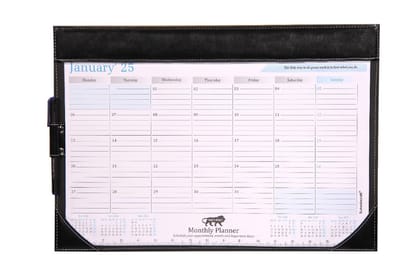 Sukeshcraft Table Planner Calendar January 2025 to December 2025 (18.5x13) in Black - Ideal for Office, Home, and Organizing
