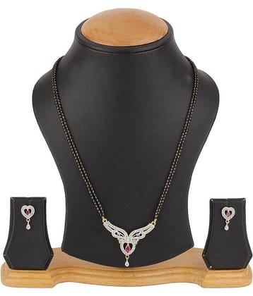 Youbella Silver Alloy Mangalsutra Set With Chain