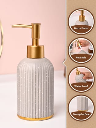 VON CASA Off-White Polyresin Soap Dispenser - 212ml