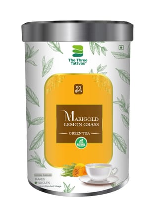 The Three Tattvas Marigold Lemon Grass Green Tea 50gms