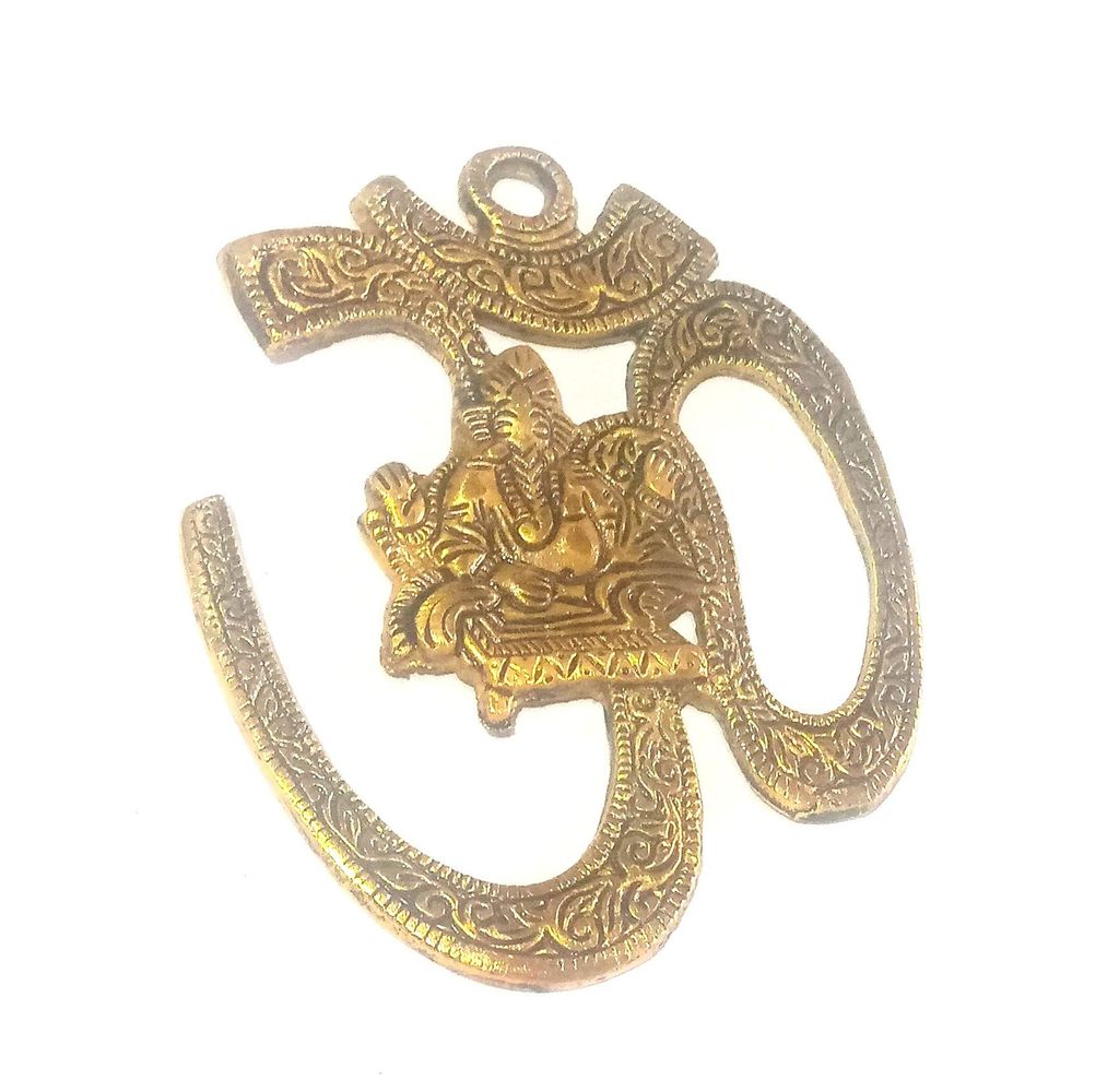 Nawani Metal Om Ganesha On Wall Hanging Home Decor, Size 12/10 cm - Pooja Needs | Buy online on ZillyBuy
