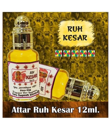 INDRA SUGANDH BHANDAR Attar For Men|Women Laxmi Kesar| Saffron For Pujan Ruh E Kesar Long Lasting Fragrance 12ml Rollon Pack