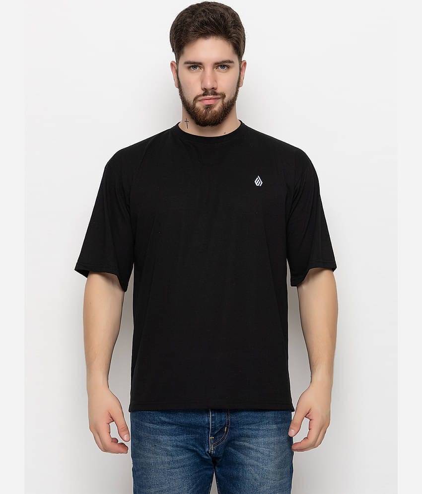 Emerald Pack of 1 Cotton Blend Regular Fit Men's T-Shirt ( Black )