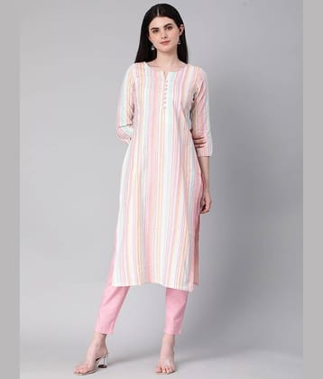 Hritika - Pink Straight Cotton Blend Women's Stitched Salwar Suit ( Pack of 1 )