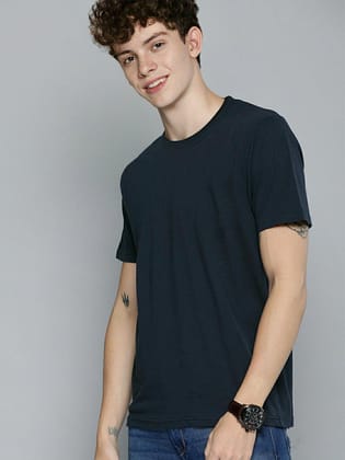 Young Trendz Boys Solid Tshirt-7-8YEARS / NAVY