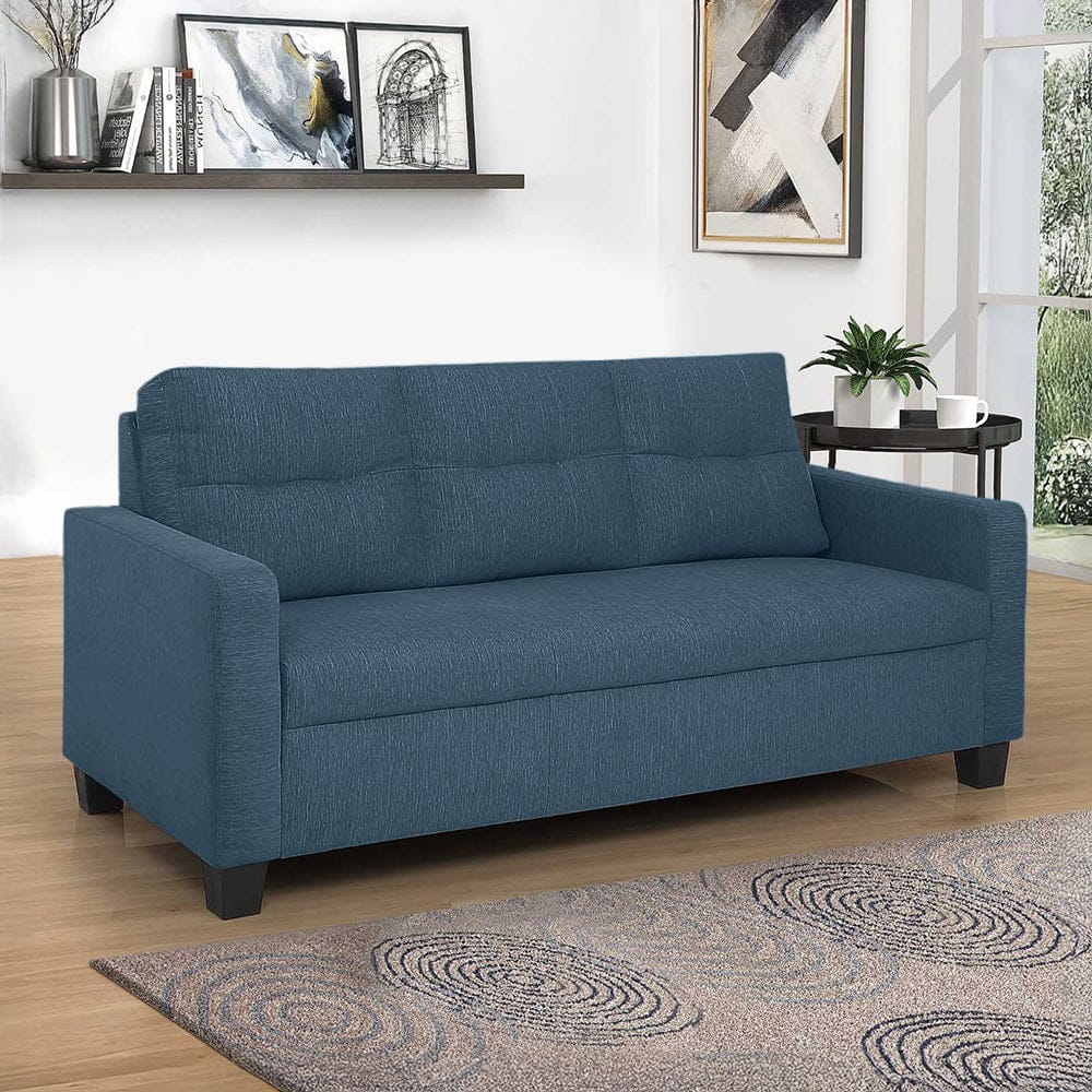Ease Blue Fabric 3 Seater Sofa