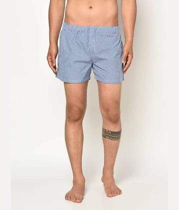 Glito Pack of 1 Cotton Blend Boxers For Men's ( Blue )