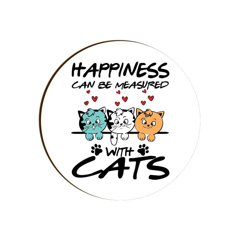 Feline Happy Round Coaster