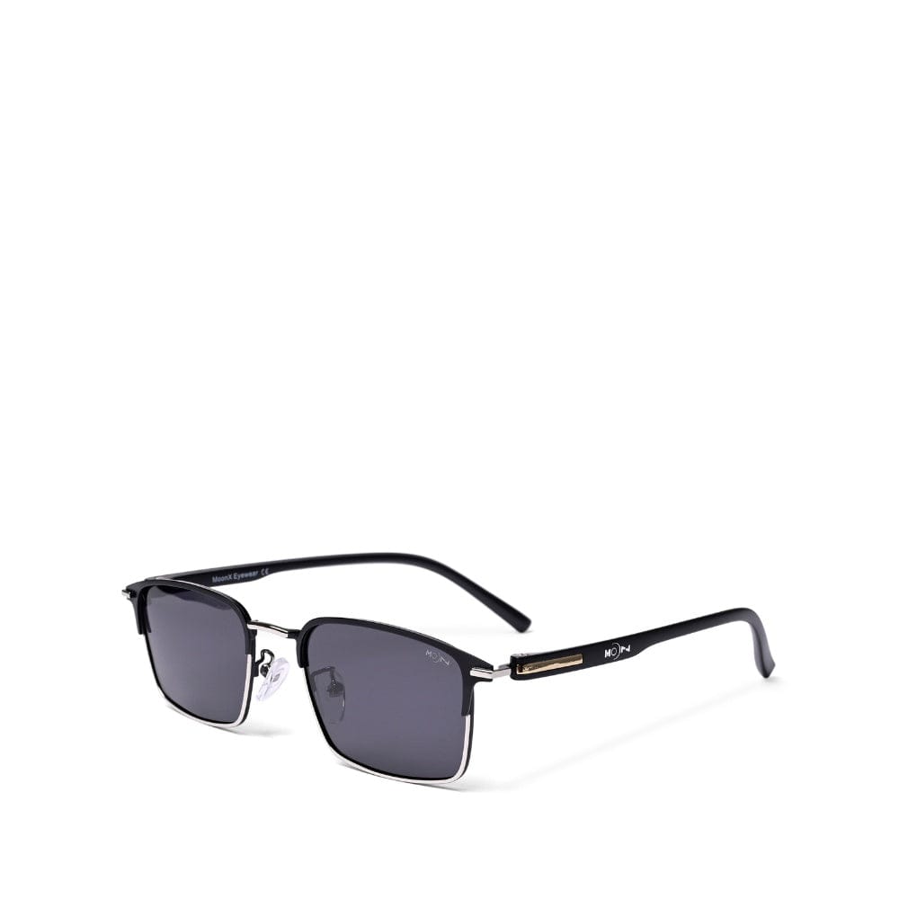MOONX THEIA S14– Polarised Rectangular Metal Frame Sunglasses (Unisex)