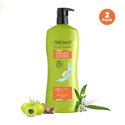 Trichup Hair Fall Control Natural Shampoo 640 ml Pack Of 2 – Herbal Shampoo for Stronger, Healthier Hair