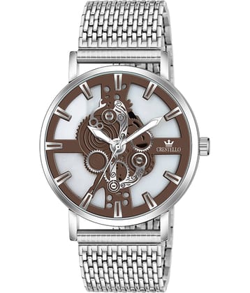 Crestello Silver Metal Analog Men's Watch