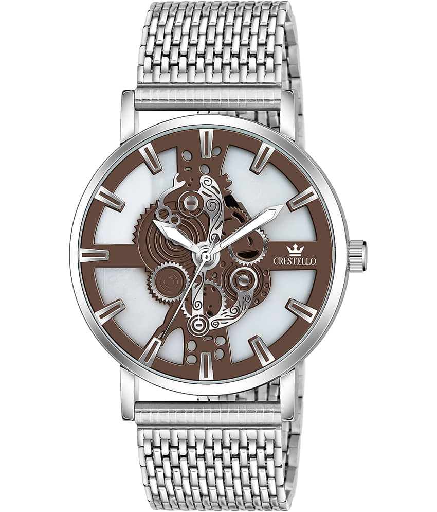 Crestello Silver Metal Analog Men's Watch