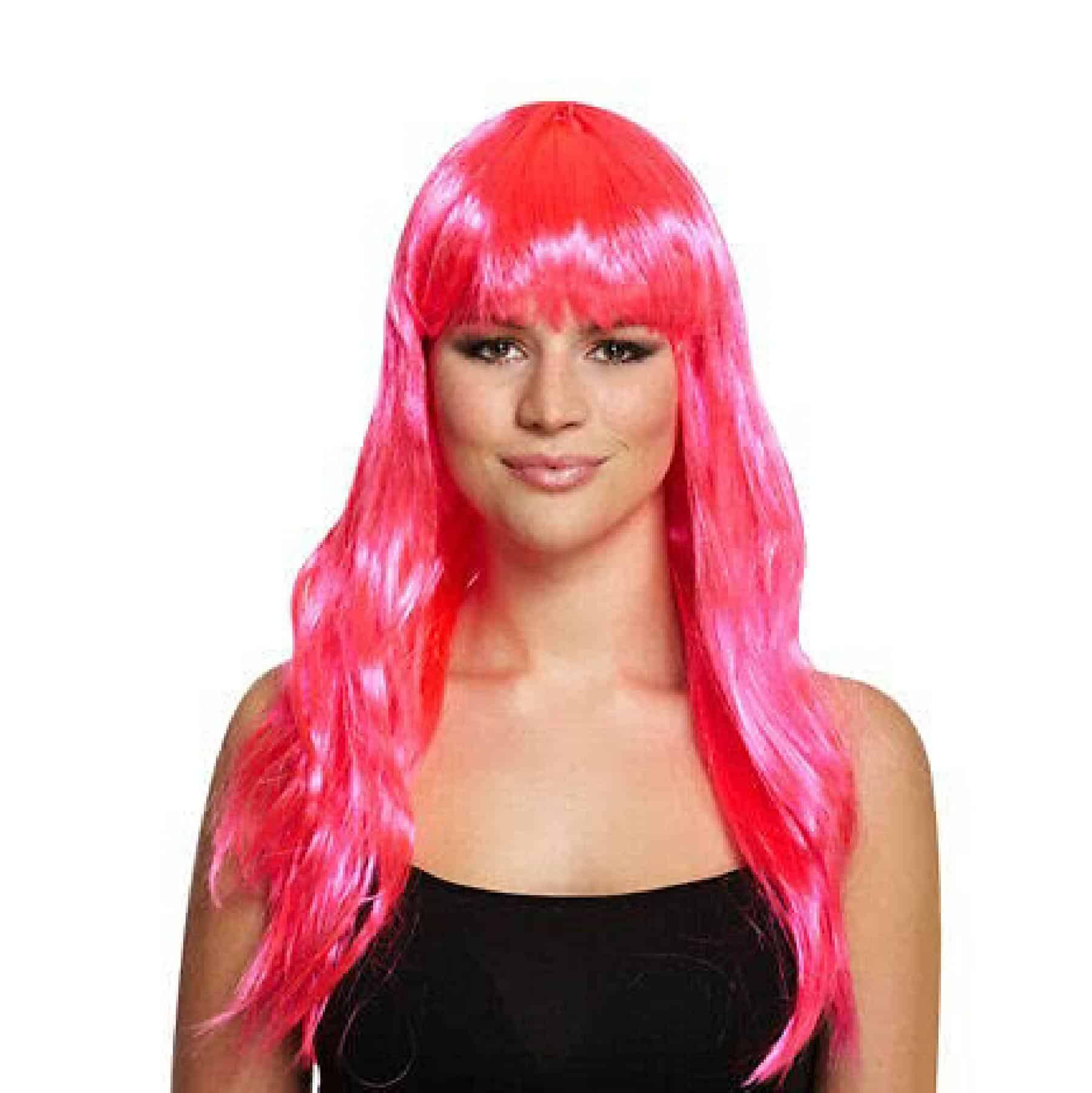 Curly Wigs Long Pink - 1PC