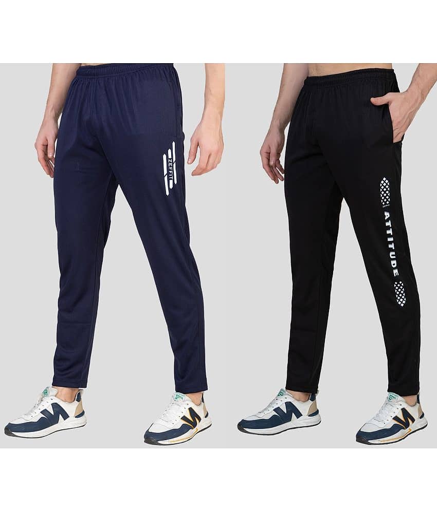 Zeffit - Multicolor Lycra Men's Trackpants ( Pack of 2 )