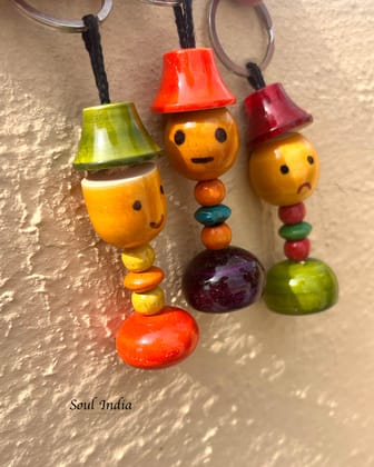 Handcrafted Wooden Keychain - Kondapalli Art