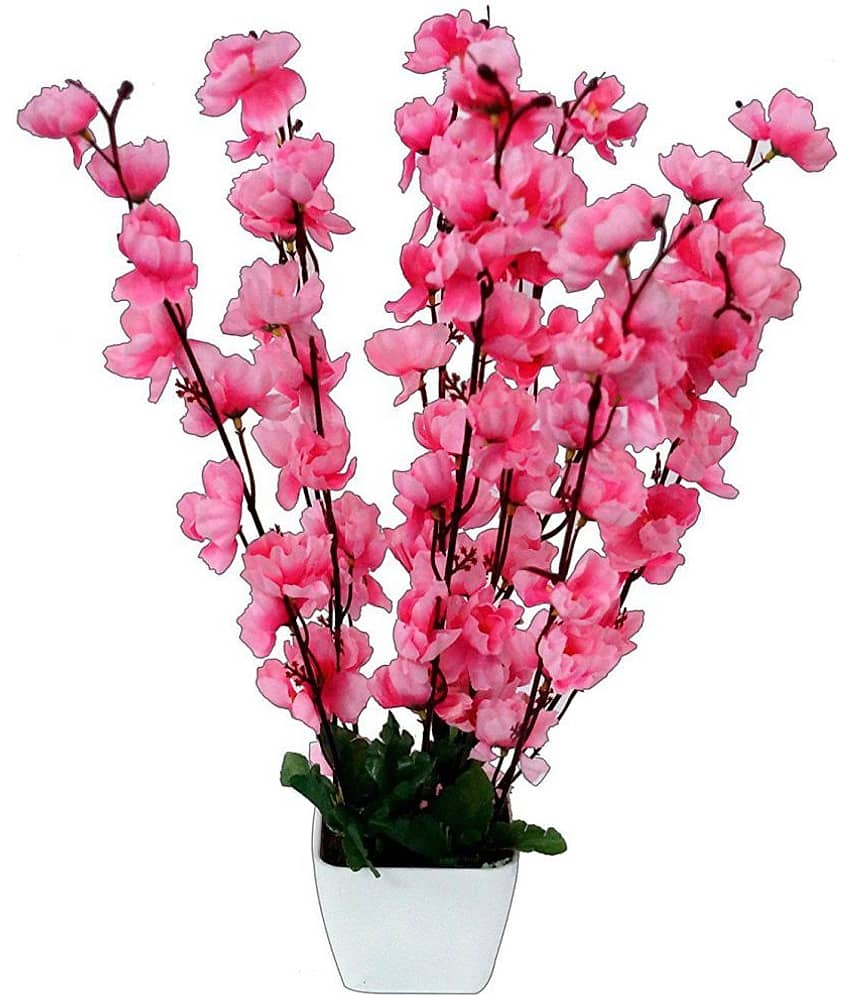 YUTIRITI Orchids Pink Flowers With Pot - Pack of 1