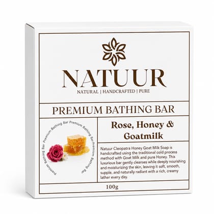 QUEEN Rose, Honey & Goatmilk Premium Bathing Bar Soft. Gentle. Nourishing