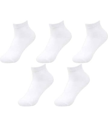 Creature - Cotton Men's Solid White Ankle Length Socks ( Pack of 5 )