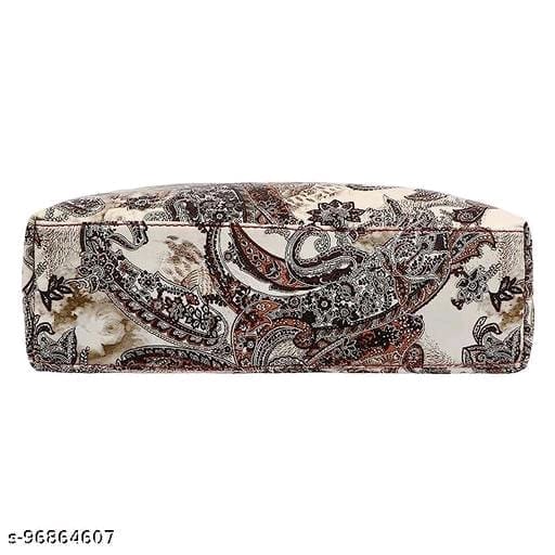 Women's Paisley Printed Handbag with Double Handles and Magnetic Snap Closure