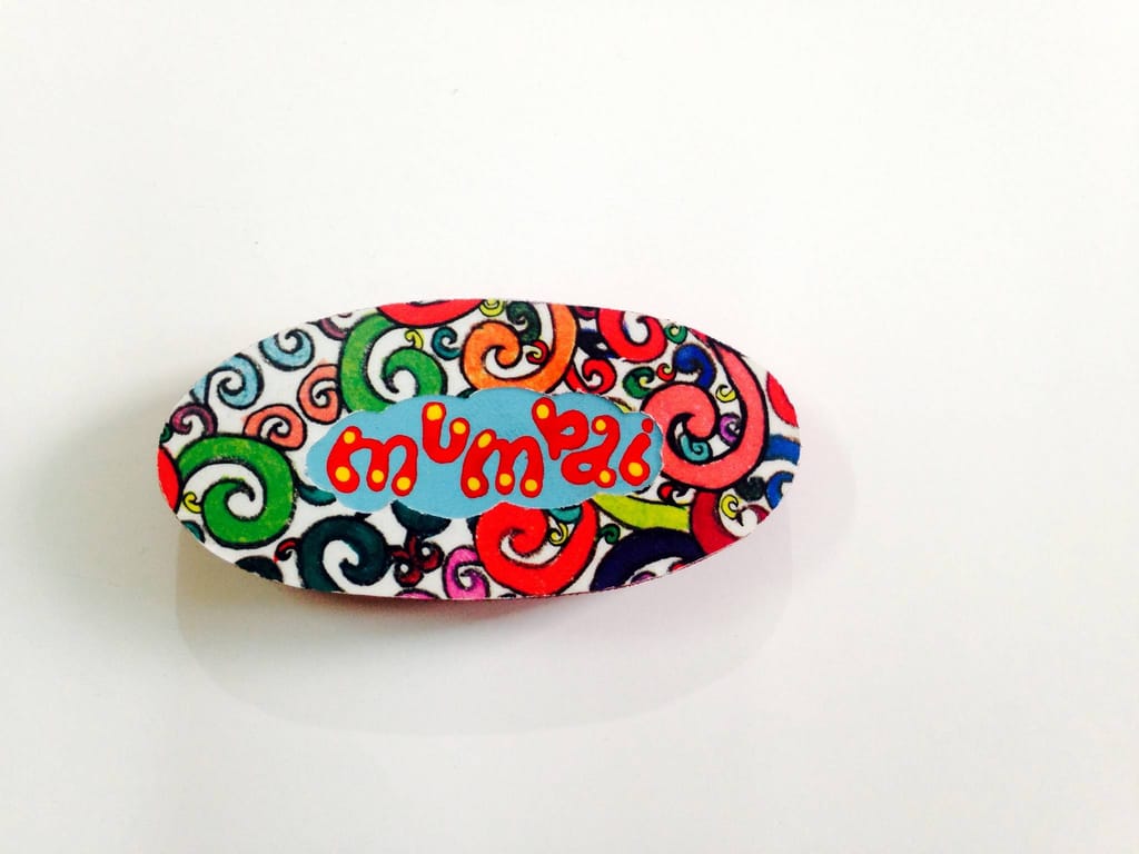 Florosphere Oval Mumbai Wooden Magnet - Flowers | Buy online on ZillyBuy