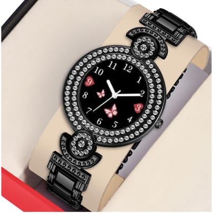 Bolun Black Three Bty Dial Black BD Girls and Women Watch