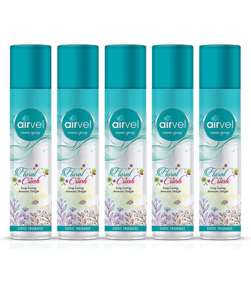 Airvel Floral Fragrance Room Spray Air Freshener for Home, Bathroom and Car 217ml ( Pack of 5 )