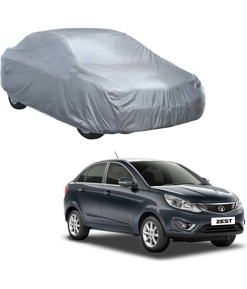 Autoretail Silver Color Car Cover Without Mirror Pocket Polyster For Tata Zest
