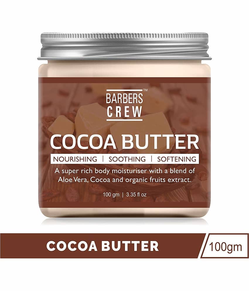 Barbers Crew Natural & Organic Cocoa Butter For Skin, Body, Face & Lips Moisturizer 100 gm