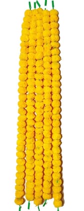 Pack of 5 Pieces of Artificial Marigold Fluffy flowers Garlands for decoration.