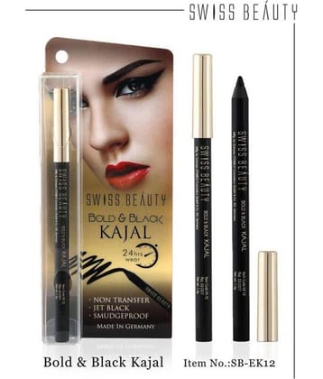 Swiss Beauty 24hr Long Lasting Bold & Black Kajal, 1.2gm