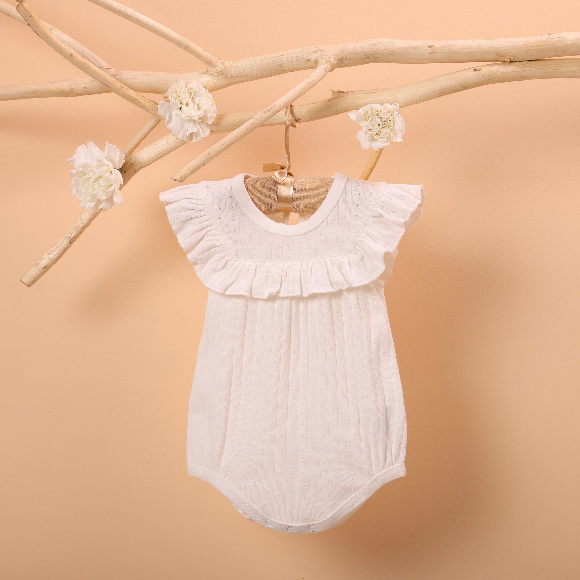 Poshaak Baby Bodysuit Set-Pearl white / 0-3 months