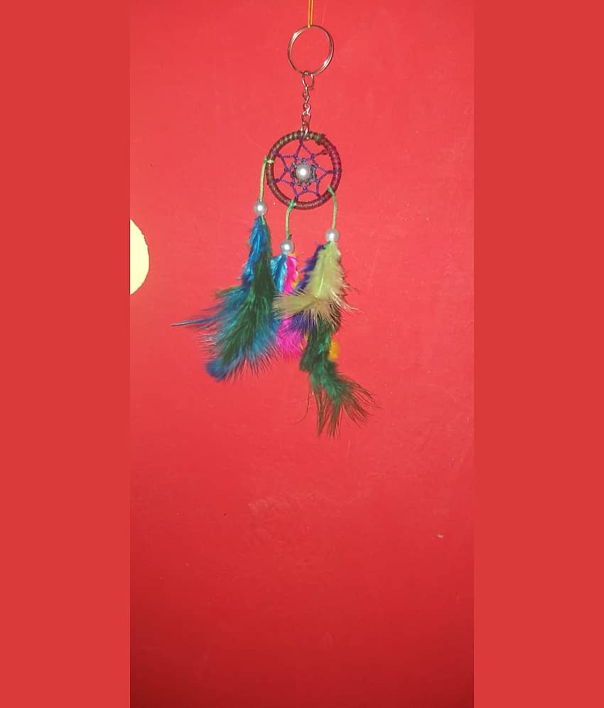new lucky Feather Multicolour Dream Catcher - Pack of 1 ( 10 X 3 cms )