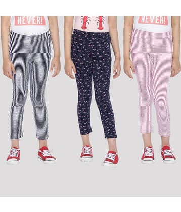 Ariel Pack of 3 Girls Cotton Leggings ( Pink )