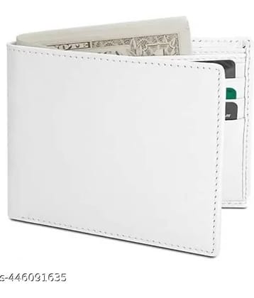 HABIBI PU Solid Men's Two Fold Wallet With 3 Slots For Card ( White , Pack of 1 )