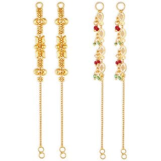 1gram gold Plated Kanchain Ear chain earcuff Ear to Ear Combo for Women & Girls