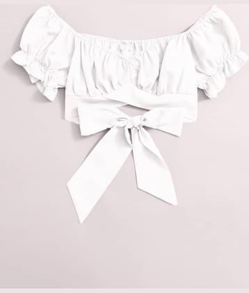 KAHARA Women's Polyester Crop Top ( White )