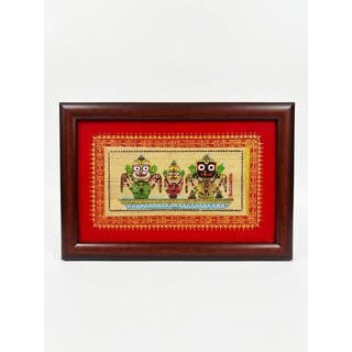 Traditional Jagannath Palm Leaf Art Frame for Home Dcor  Handmade Odisha Wall Hanging Featuring Jagannath Balabhadra S
