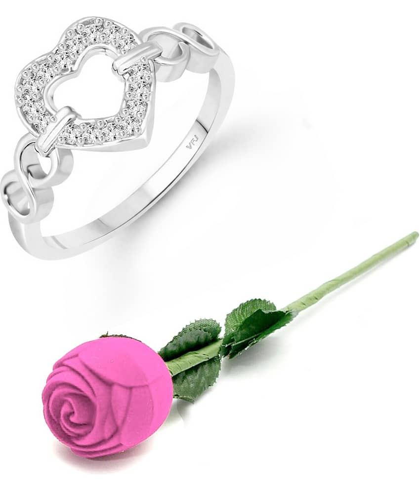 valentine day ring rose box proposal Heart  Ring for Women Girls Valentine Gift