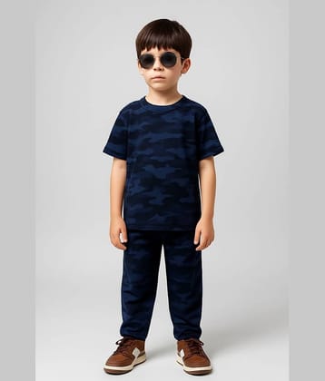 bluecorp enterprise Pack of 1 Boys Cotton Blend Nightsuit Set ( Blue )