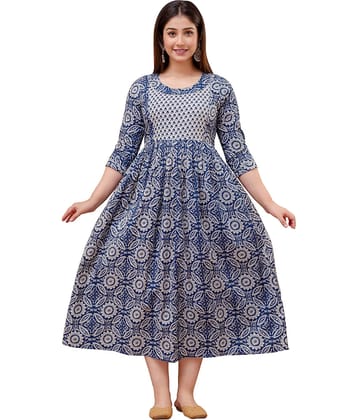 Nevisha Style Blue Rayon Maternity Kurta Single