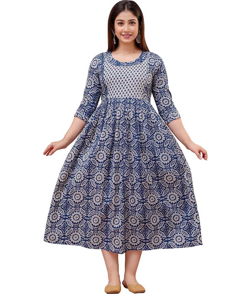 Nevisha Style Blue Rayon Maternity Kurta Single