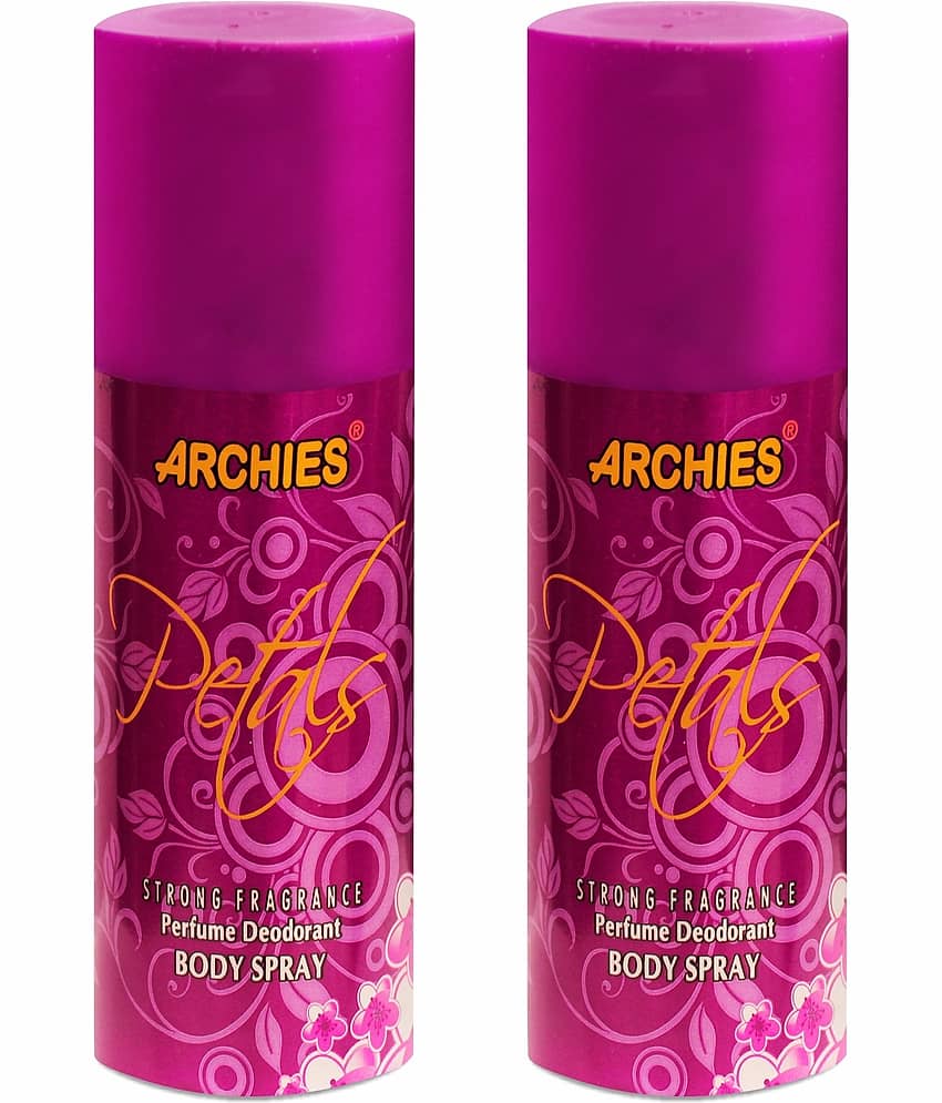 Archies Petals Perfume Deodorant Body Spray for Men 150ml Each (300ml) - Pack of 2