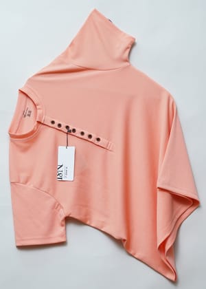 Peach | Premium Henley Neck | Polo T-Shirt-M