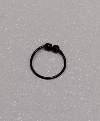 Black Nose Ring Boll Rhodium Plated Brass, Metal, Alloy, Stone Nose Ring Pack of 1