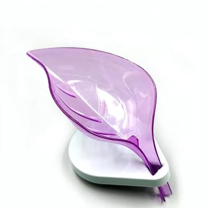 Leaf-Shaped Self-Draining Soap Dish  Suction Cup Soap Holder for Bathroom & Kitchen, Plastic Soap Tray Rack